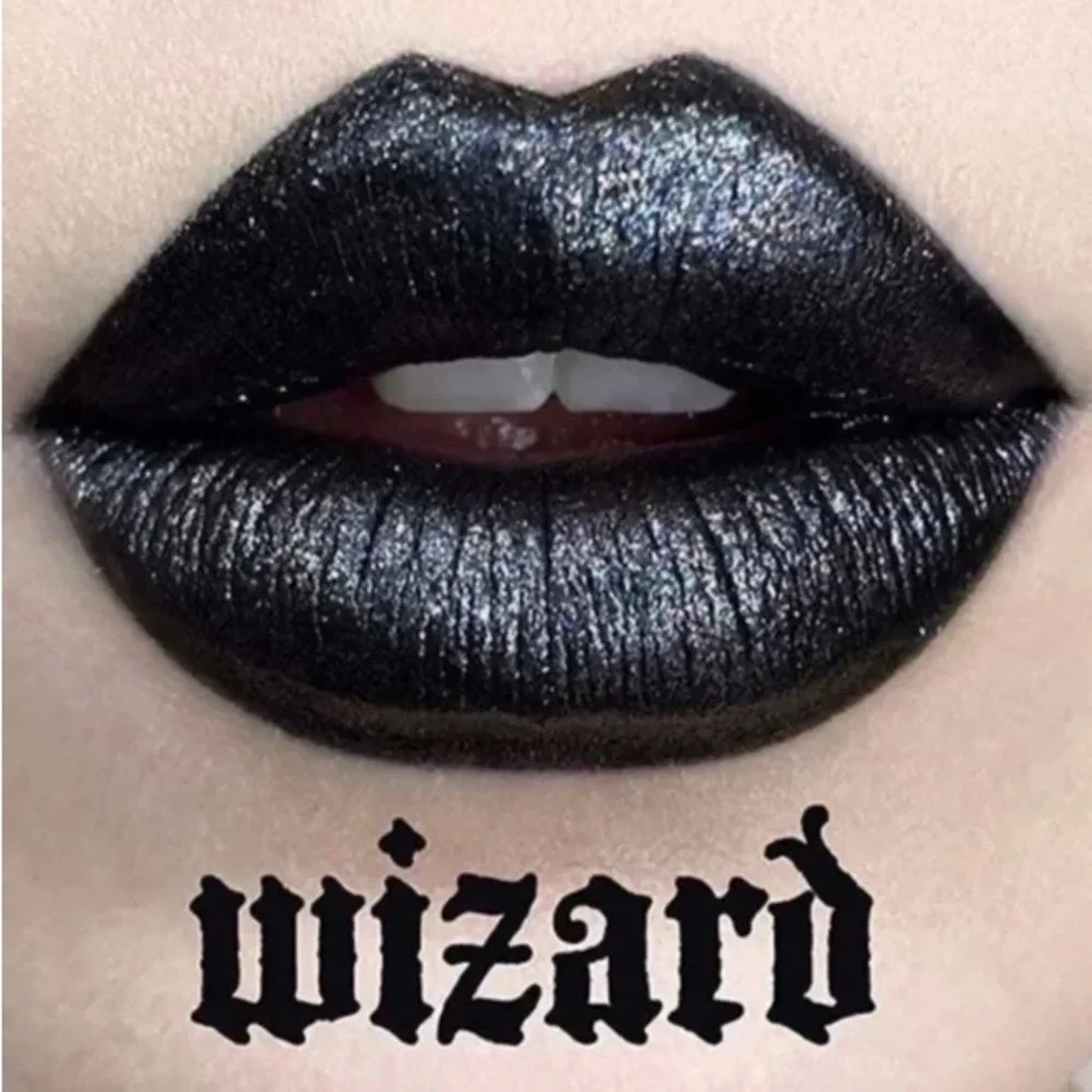 Kat Von D Beauty Everlasting Glimmer Veil Liquid Lipstick Wizard Black Glimmer